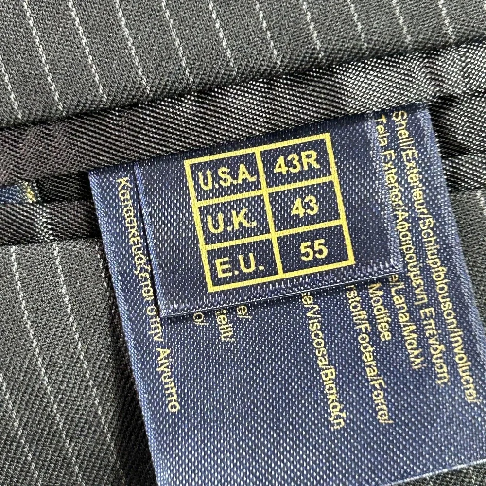 Brooks Brothers Blazer Mens 43R Gray Pinstripe 346 Stretch Wool Blend Two Button
